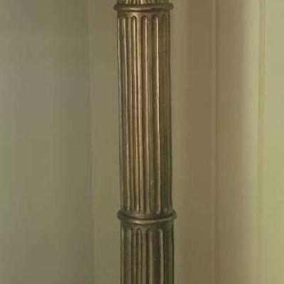 Elephant Motif Floor Lamp with Fluted Column Base