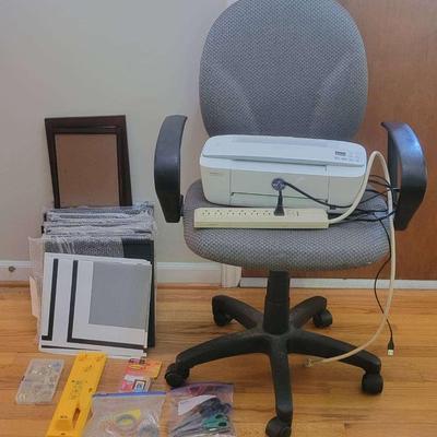 Office Essentials: Rolling Chair, HP DeskJet Printer & Supplies