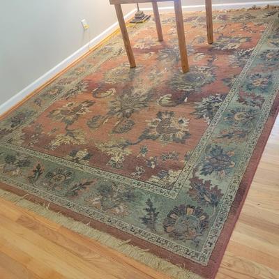 Large Woven Area Rug with Botanical Motif