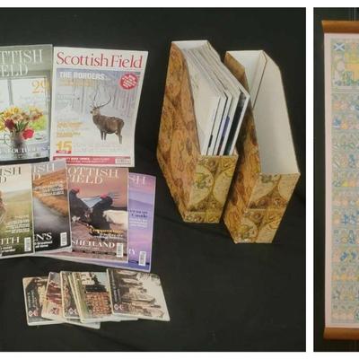 Scottish-Themed Collection Featuring Magazines, Map & Décor