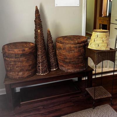 Woven Wicker, Rattan, and Tree Decor 