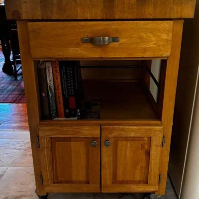 Rolling Butcher Block Kitchen Island