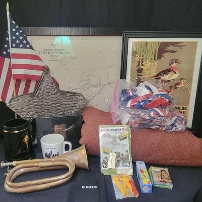 Patriotic Collectibles Featuring Tuxedo Park Map, Bugle, WWII Memorabilia & More