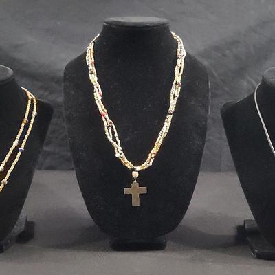 Handcrafted Kenyan Beaded Necklace With Tribal-Inspired Pendants