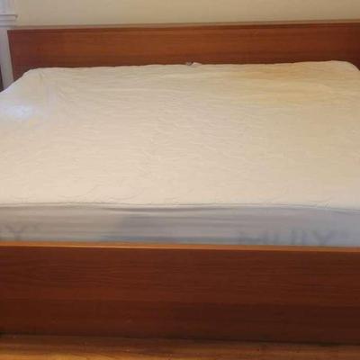 Mid-Century Modern Teak King Bed with Scan Coll Nightstands