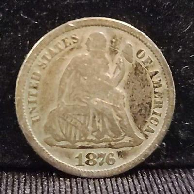 1876-CC Seated Liberty Dime – Carson City Mint