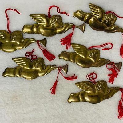 Vintage “Dept 56” Brass Angels Set