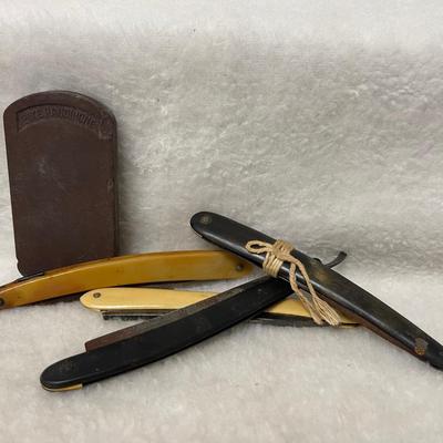 Vintage Straight Razors and Honing Stone