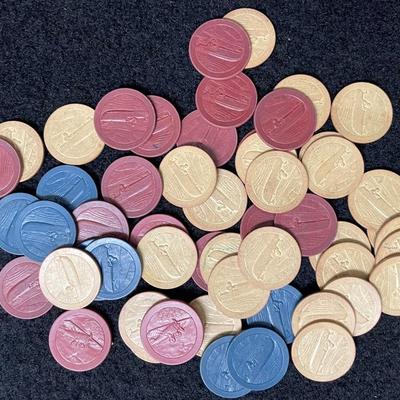 Assortment of Vintage Clay Poker Chips