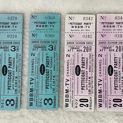 Tickets from “Petticoat Party” Television Taping 1953