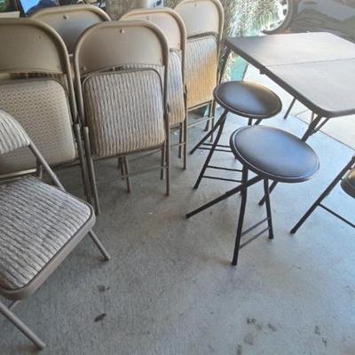 Em161 folding chairs and table