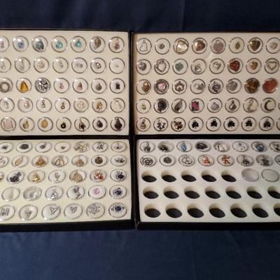 Costume Jewelry 170 Pendants In Cases + 5 Extra Cases Lot1 Reserve - $25