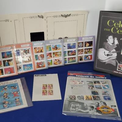 Collectible stamps Celebrate the century book 1950-59+Disney stamps accessories lot 112 Reserve-$50