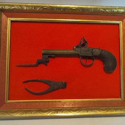 Framed Pistol And Pliers - Reserve $60