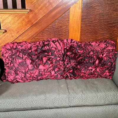 Pair Down Throw Cushions With Rose Petal Covers | Rose petal style silk or similar fabric pillow covers, with down feather inserts - h....