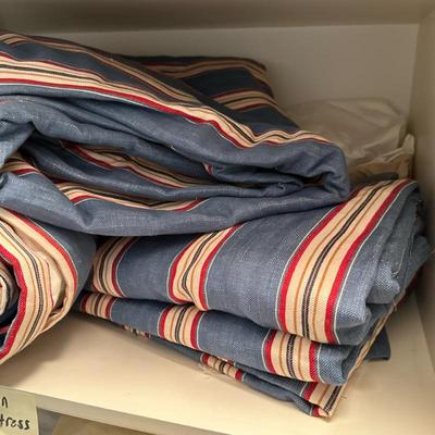 Striped Fabric Drapes | A set of striped fabric drapery / fabric.
