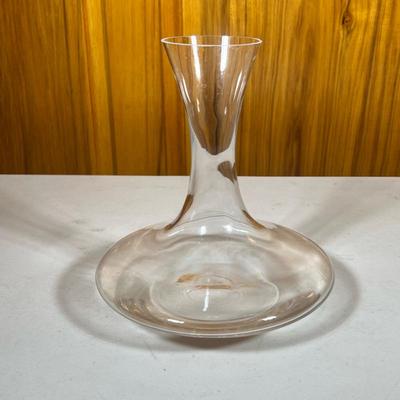 Blown Glass Decanter | With etched marking to underside - h. 9.5 x dia. 9 in
