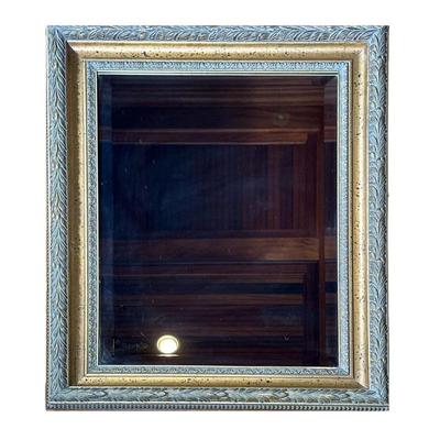 Gilt Finish Wall Mirror | With beveled glass, gilt carved wood or composite frame - h. 32 x w. 23.75 in (overall)
