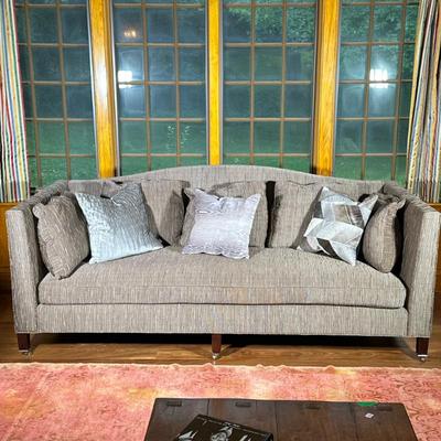 Long Contemporary Couch Baker Archtype | Part of the Motif Designs Furniture Collection by Vanguard Furniture. Straight legs with gold...