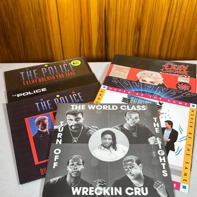 (8pc) Records, The Police, Journey And Wrecking Cru And Others | Vinyl record albums, also includes Ozzy Osbourne, Madonna and the...