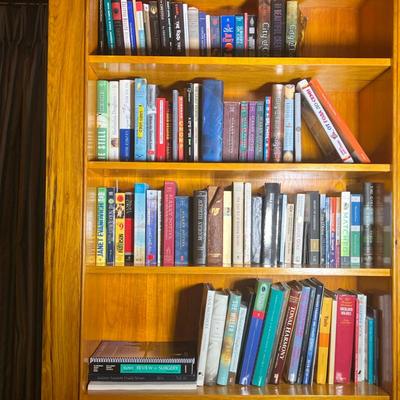 Books including Harry Potter, Sherlock Holmes And Watership Down | Four shelves of books including Tom Clancey, John Grisham and James...