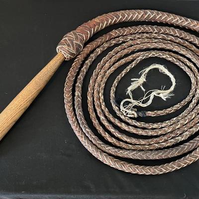 Braided Leather Whip