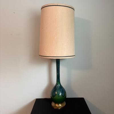 Groovy Green and Blue Drip Glaze Lamp