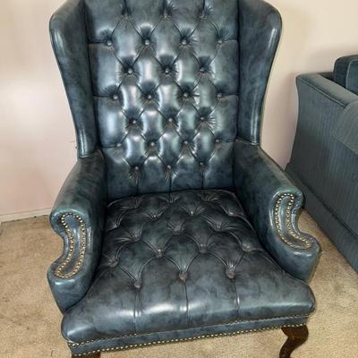 Blue Tufted Wing Back