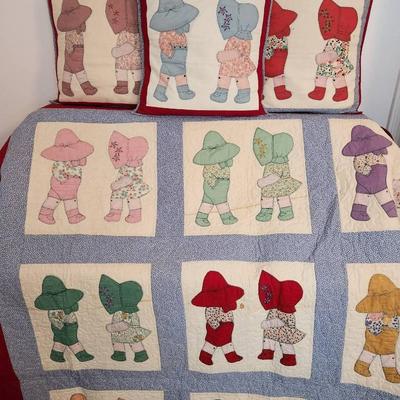 Sunbonnet Sue And Sam Quilt Set