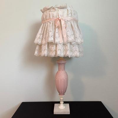 Lovely Pink and White Vintage Lamp