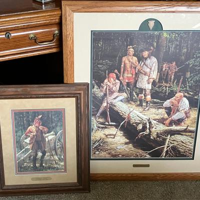 Framed Robert Griffing "Victory Coat" and "A Warning for General Braddock" Signed Prints