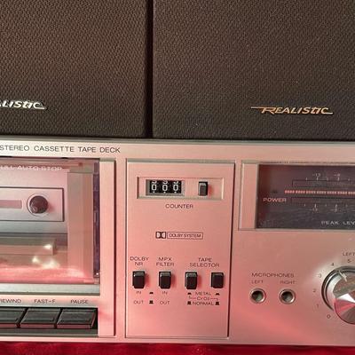 Vintage Realistic Stereo Cassette Tape Deck & Speakers