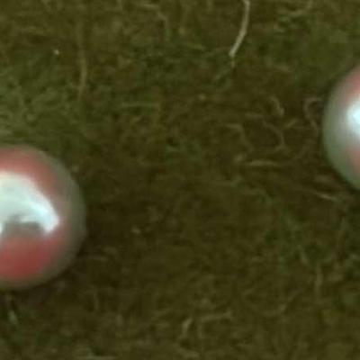 Green Colored Pearl Like Earrings Pierced