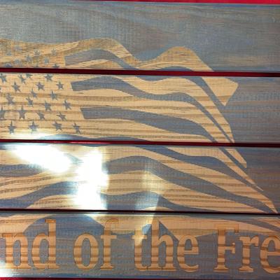 Wooden Flag Sign