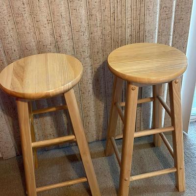 2 Wooden Stools 