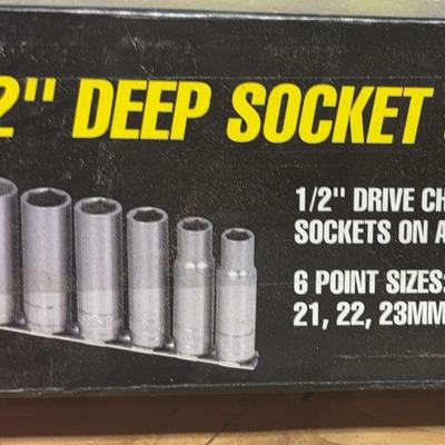 9pc. 1/2” Deep Socket Set-metric