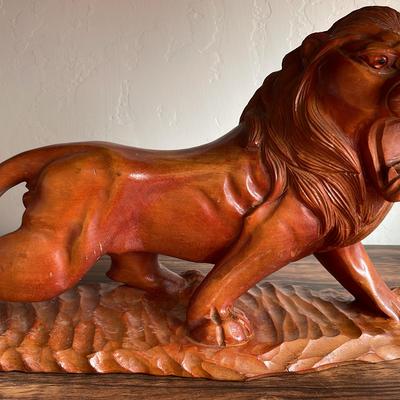 Carved Wooden Lion