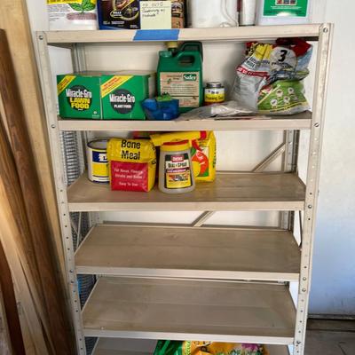 Potting Soil & Metal Shelving Rack