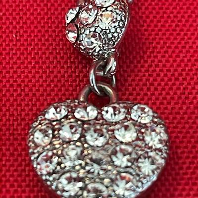 Rhinestone Heart Pendant Necklace 
