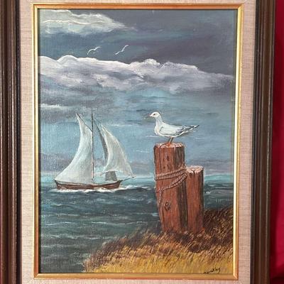 Ship & Seagull Painting 