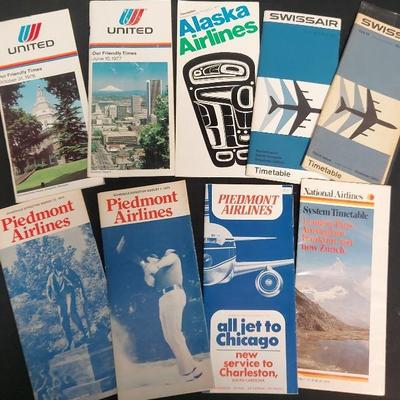 COLLECTIBLE AIRLINE TIME TABLES FROM THE 60s AND 70s