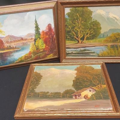 TRIO OF ORIGINAL LANDSCAPE PAINTINGS 