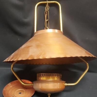 MID-CENTURY STYLE COPPER-COLOR HANGING LAMP