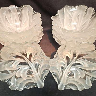 TEN MIKASA CRYSTAL LEAF BOWLS WALTHER GERMANY