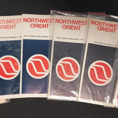 COLLECTIBLE NORTHWEST AIRLINES TIME TABLES FROM THE 1970s AND 1980s