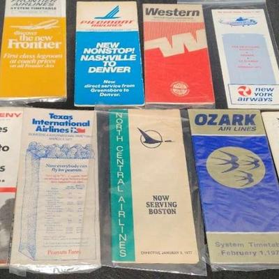COLLECTIBLE AIRLINE TIME TABLES FROM THE LATE 1970s