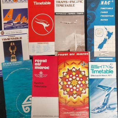 COLLECTIBLE INTERNATIONAL AIRLINE TIME TABLES TO AFRICA AND AUSTRALIA 