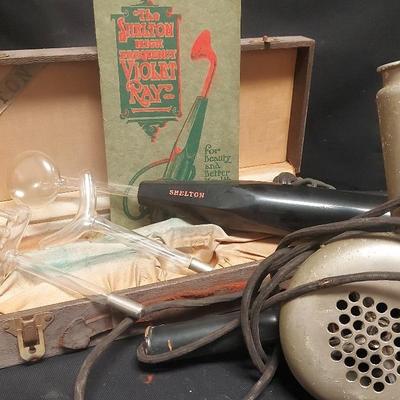 VINTAGE SHELTON HIGH FREQUENCY VIOLET RAY AND FÖN HAIR DRYER
