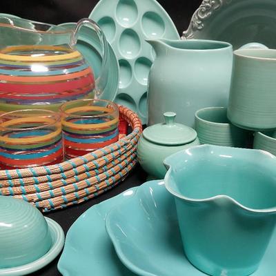 RAINBOW AND BLUE DISHES
