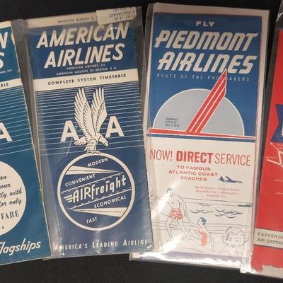 COLLECTIBLE AMERICAN AIRLINES AND PIEDMONT TIME TABLES FROM 1949 AND 1951